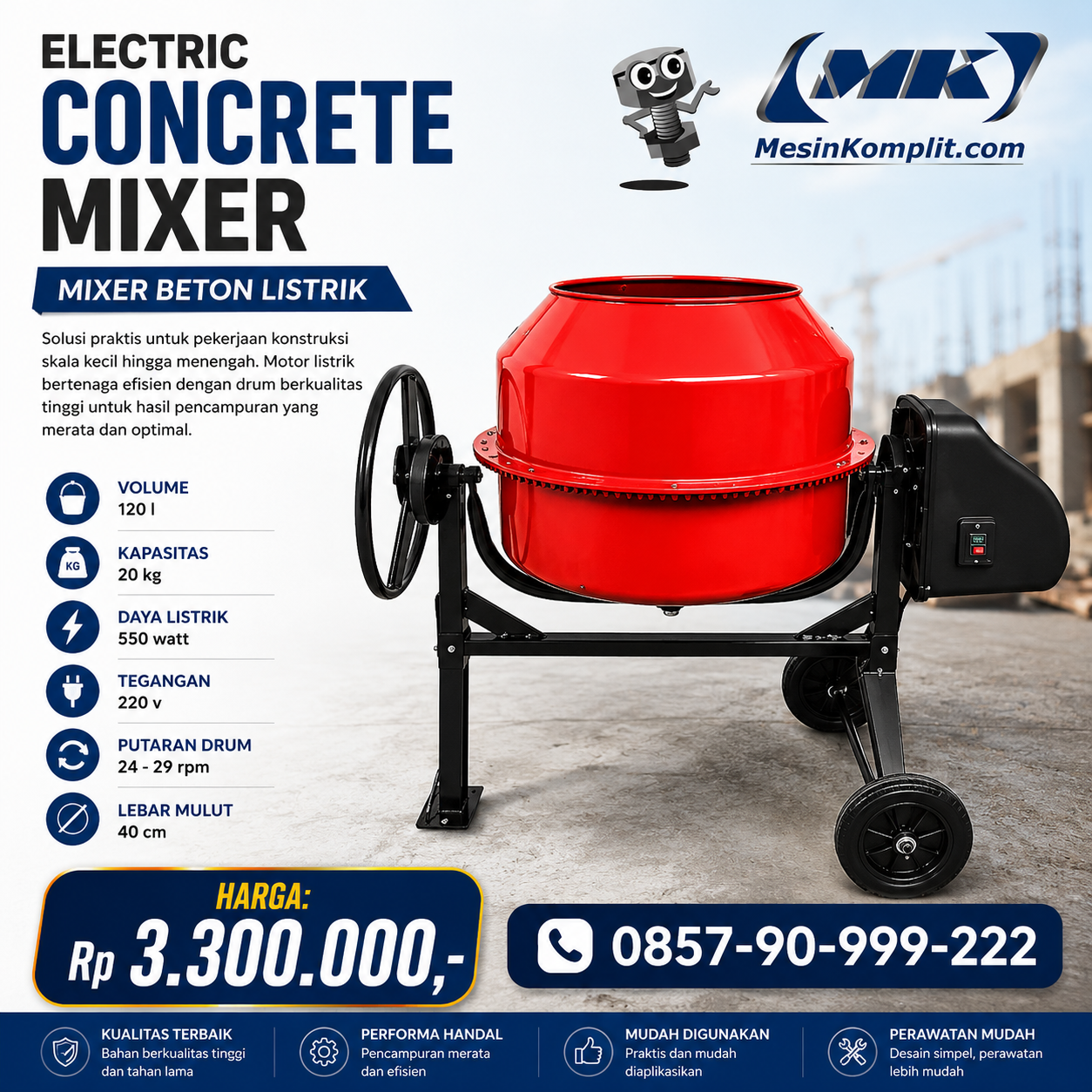 Mixer Semen Mini Listrik ...